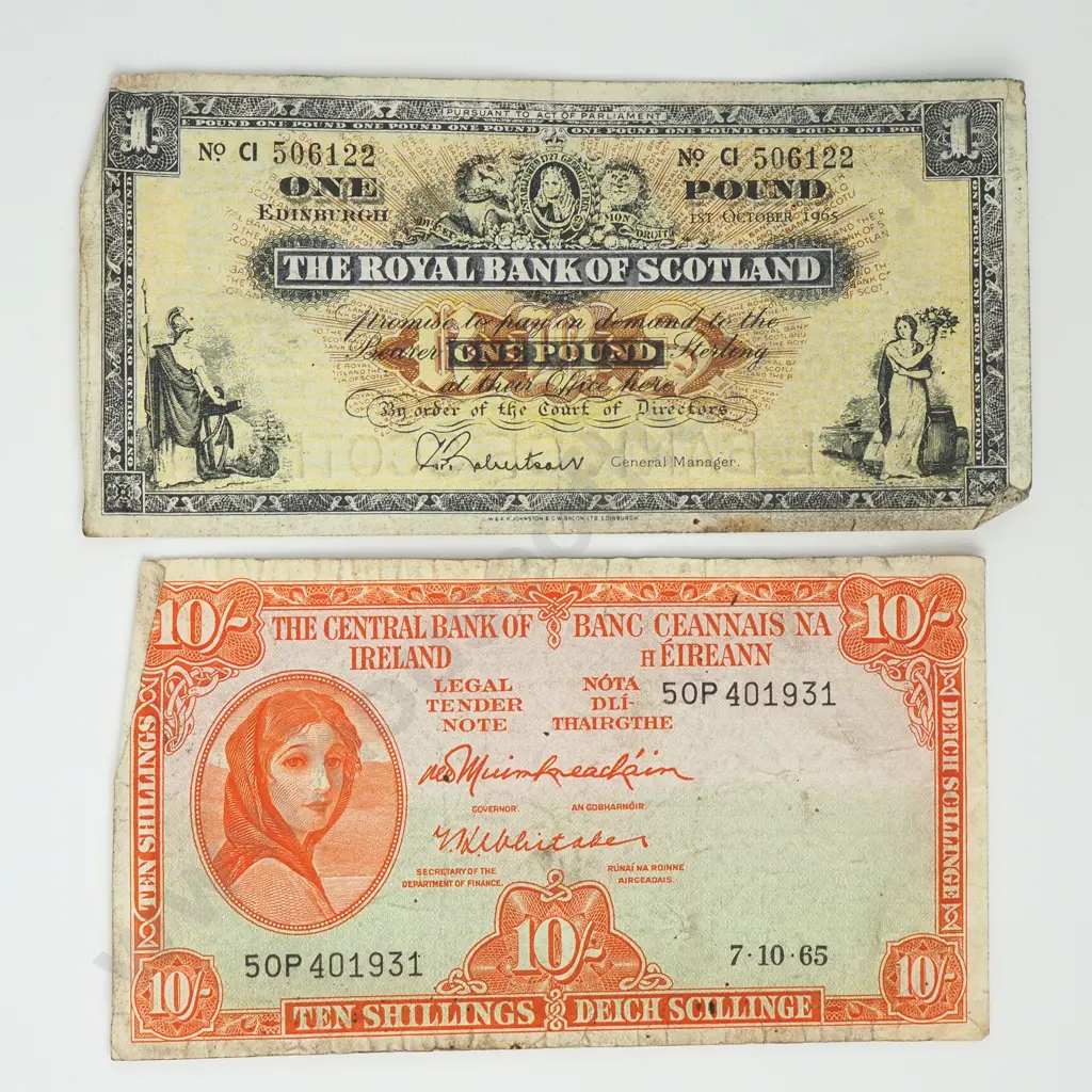SCOTLAND & IRELAND 1 pound & 10 shillings, 1965 Image 1++