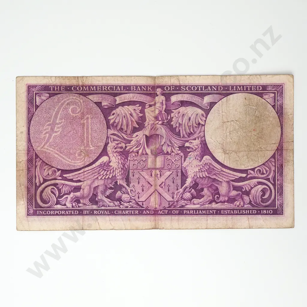 SCOTLAND Commercial Bank of Scotland 1 pound, 1947 Image 1++