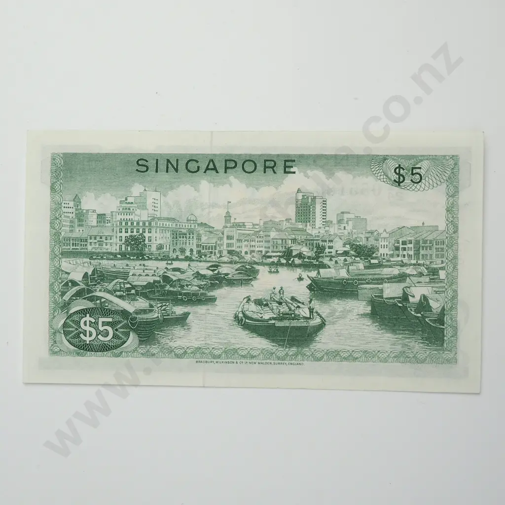 SINGAPORE 5 dollars, 1972 ( no seal ), EF Image 1++