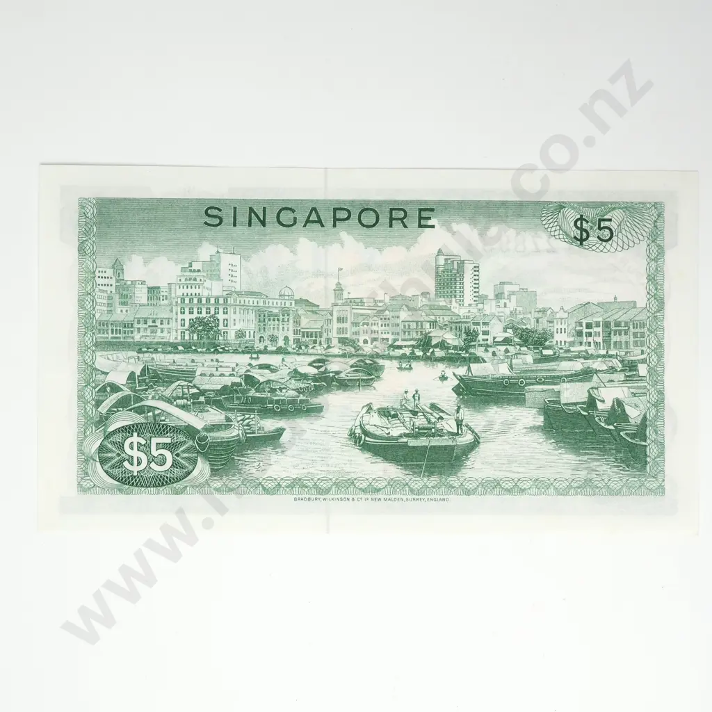 SINGAPORE 5 dollars, AUNC Image 1++