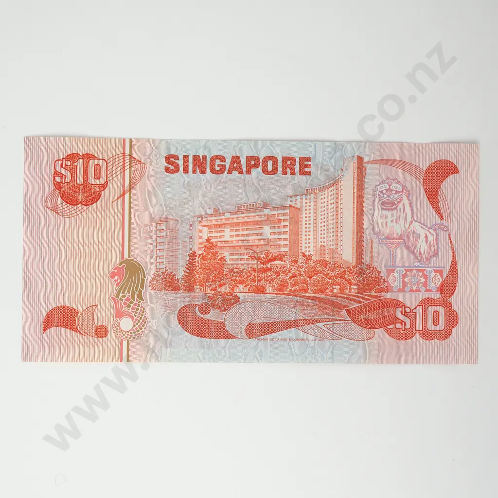 SINGAPORE 10 dollars, AUNC Image 1++