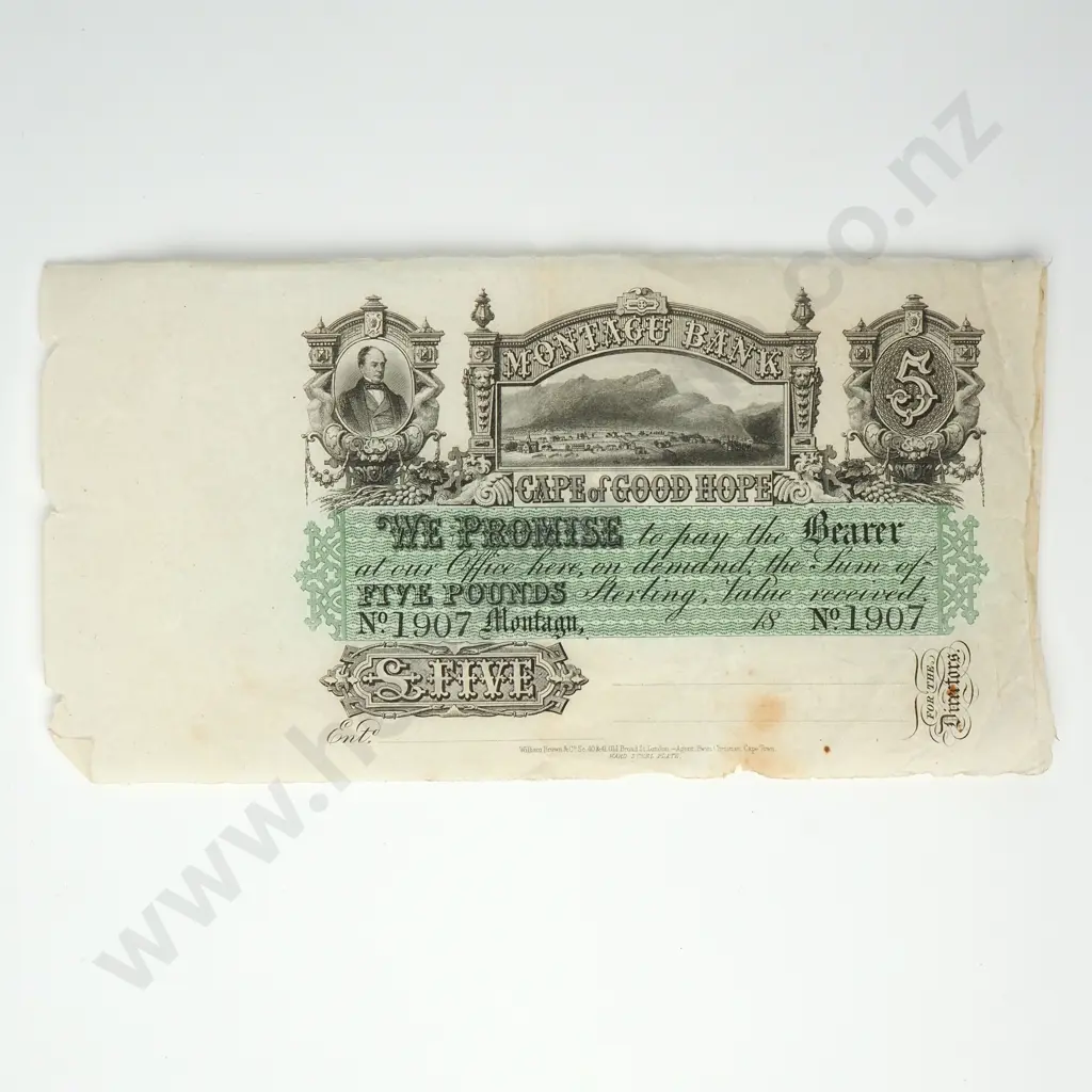 ENGLAND Montagu Bank 5 pounds, unsigned Image 1++