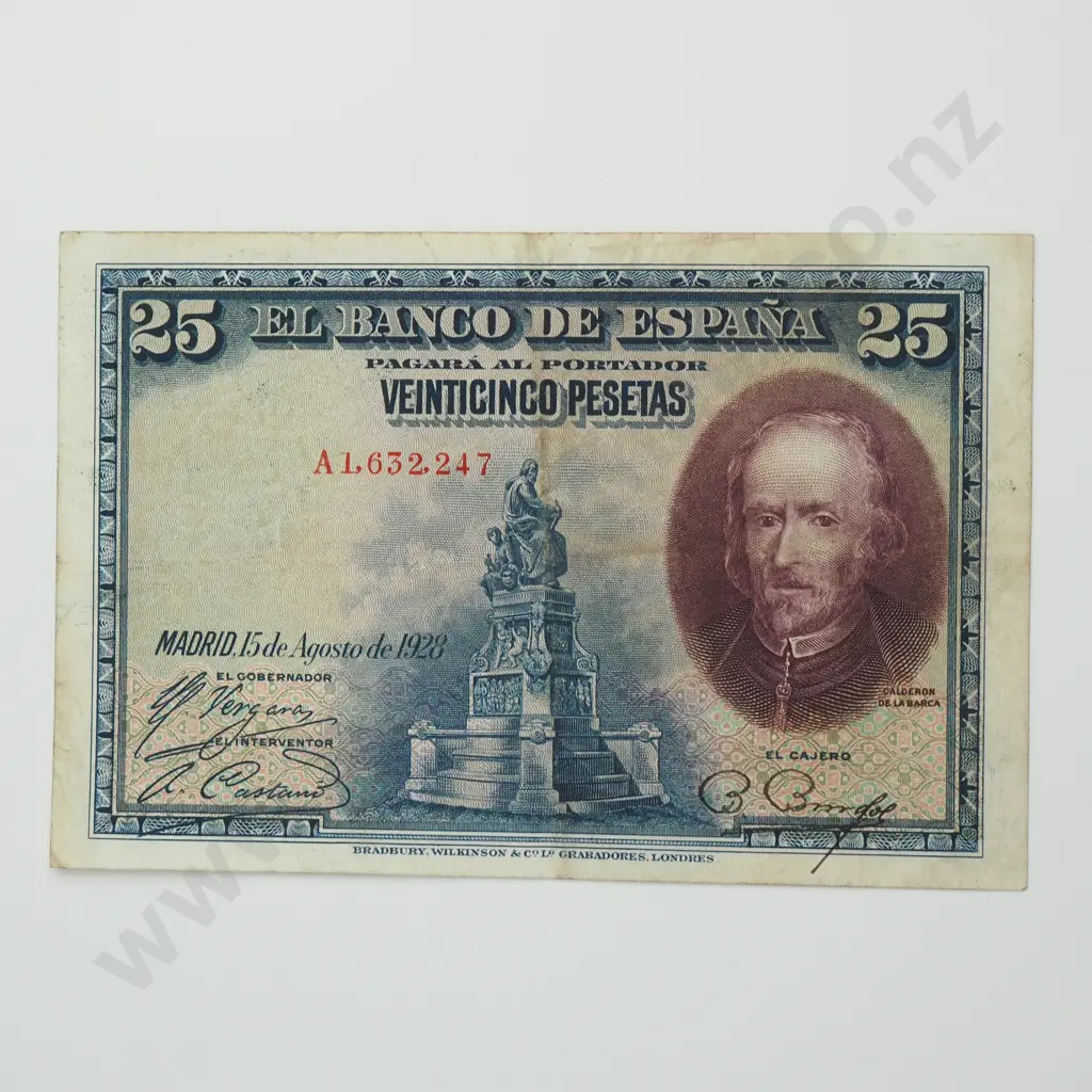 SPAIN 25 pesetas, 1928, VF Image 1++