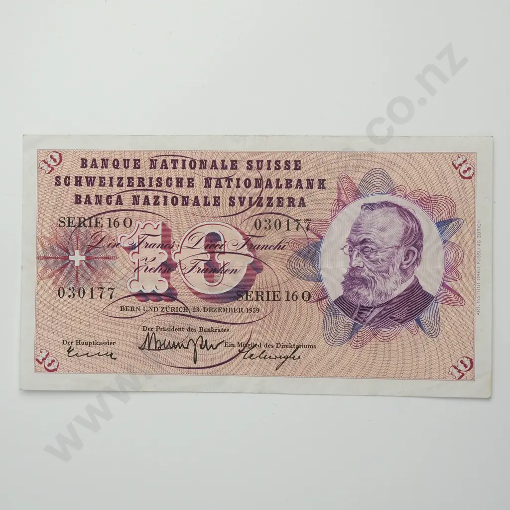 SWITZERLAND 10 francs, 1959, VF Image 1++