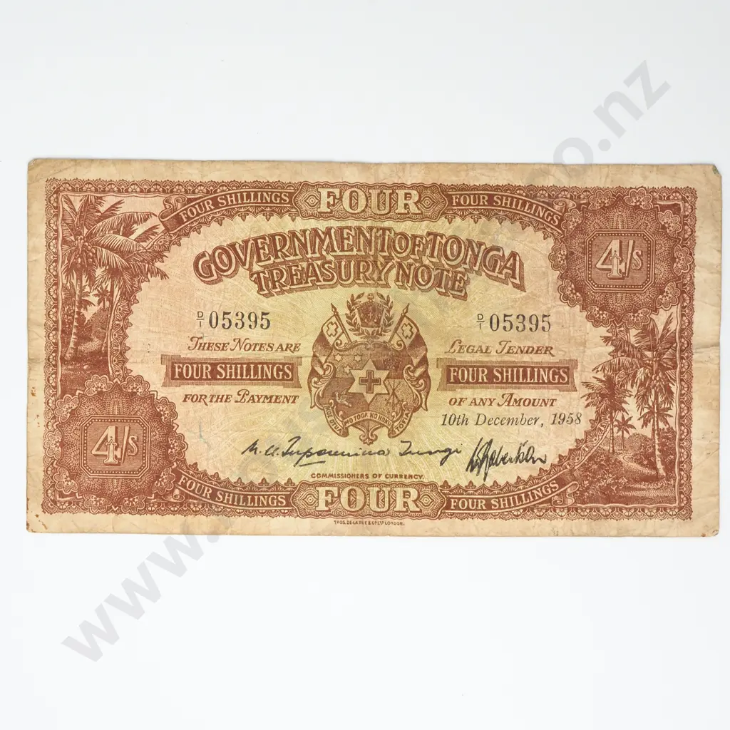 TONGA 4 shillings, 1958 Image 1++