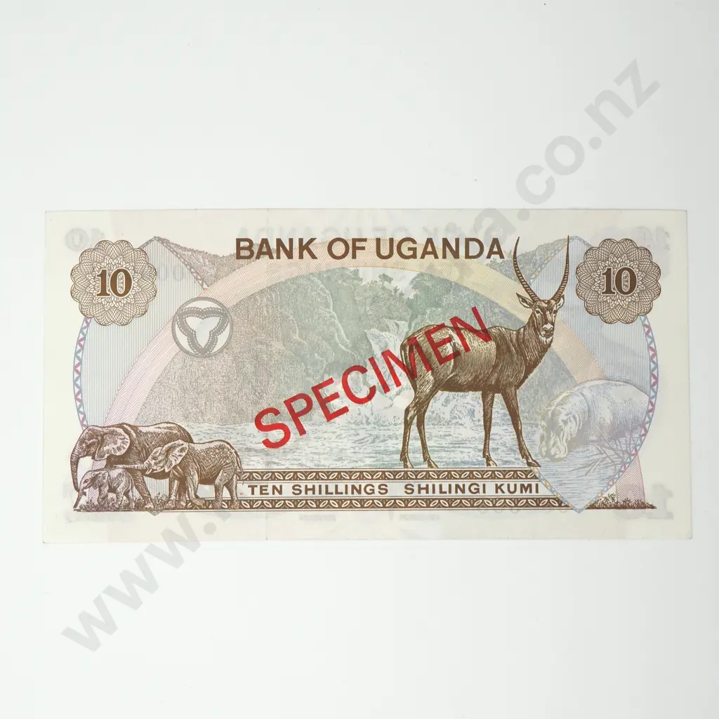 UGANDA 10 shillings SPECIMEN, 1973, UNC Image 1++