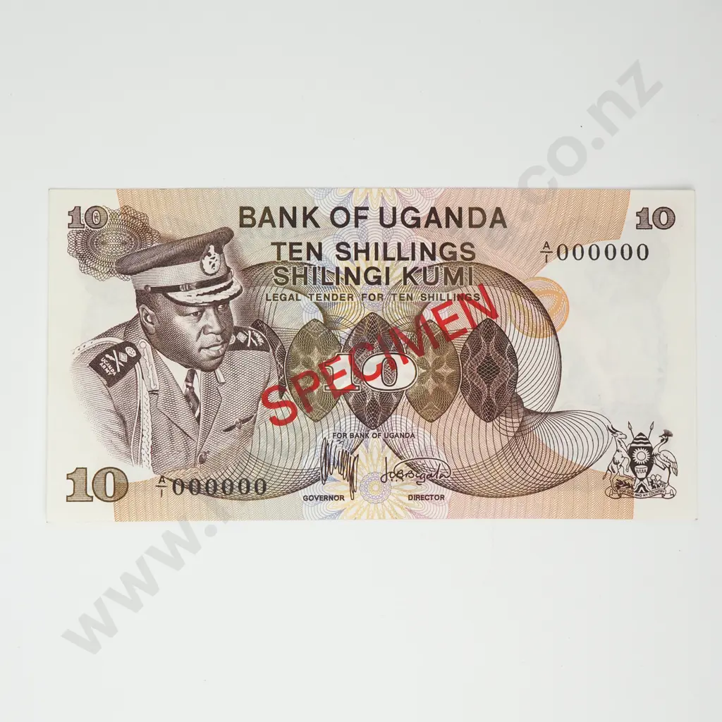 UGANDA 10 shillings SPECIMEN, 1973, UNC Image 1++