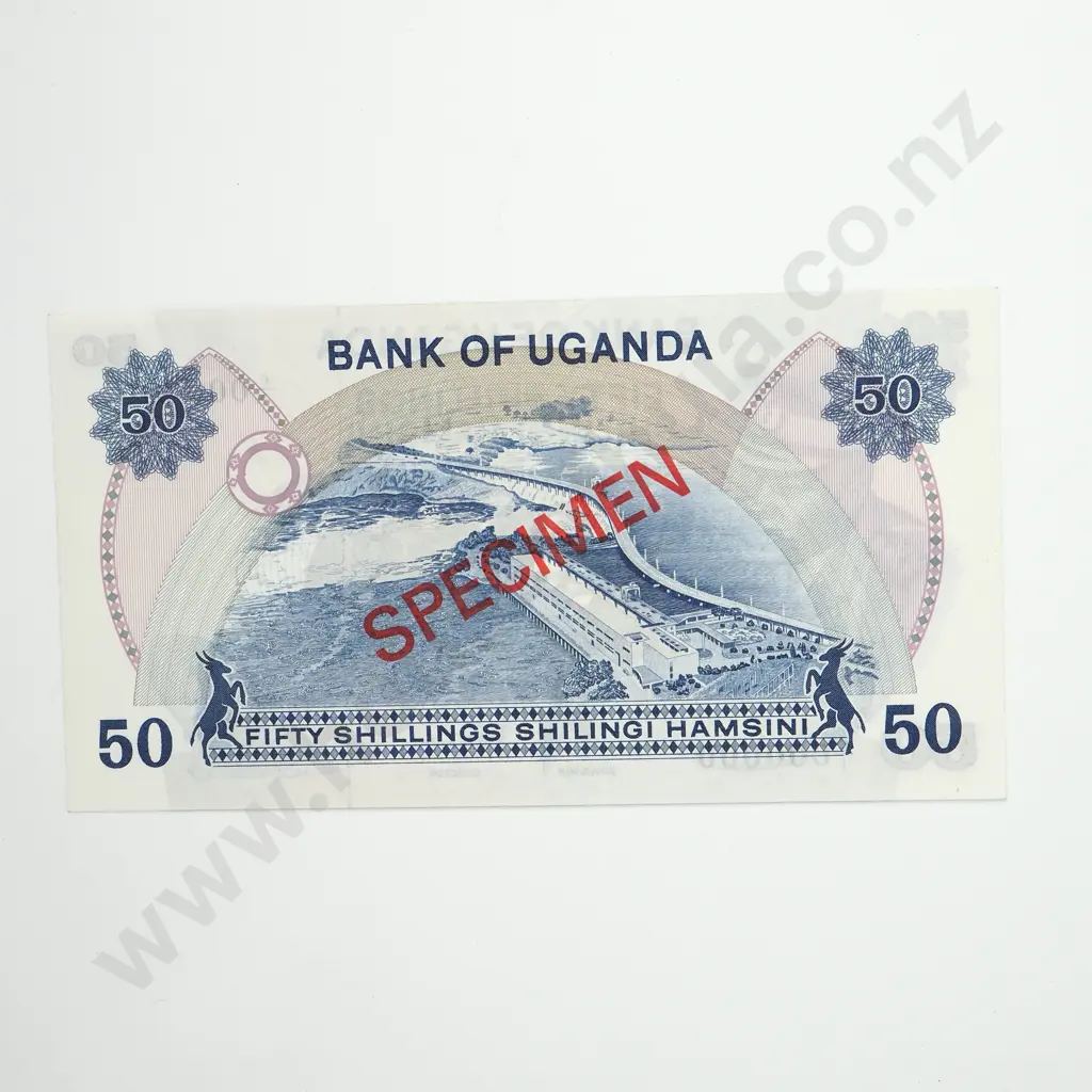 UGANDA 50 shillings SPECIMEN, 1973, UNC Image 1++