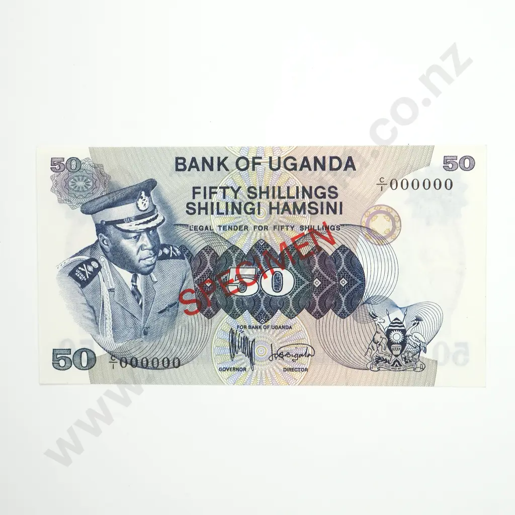 UGANDA 50 shillings SPECIMEN, 1973, UNC Image 1++