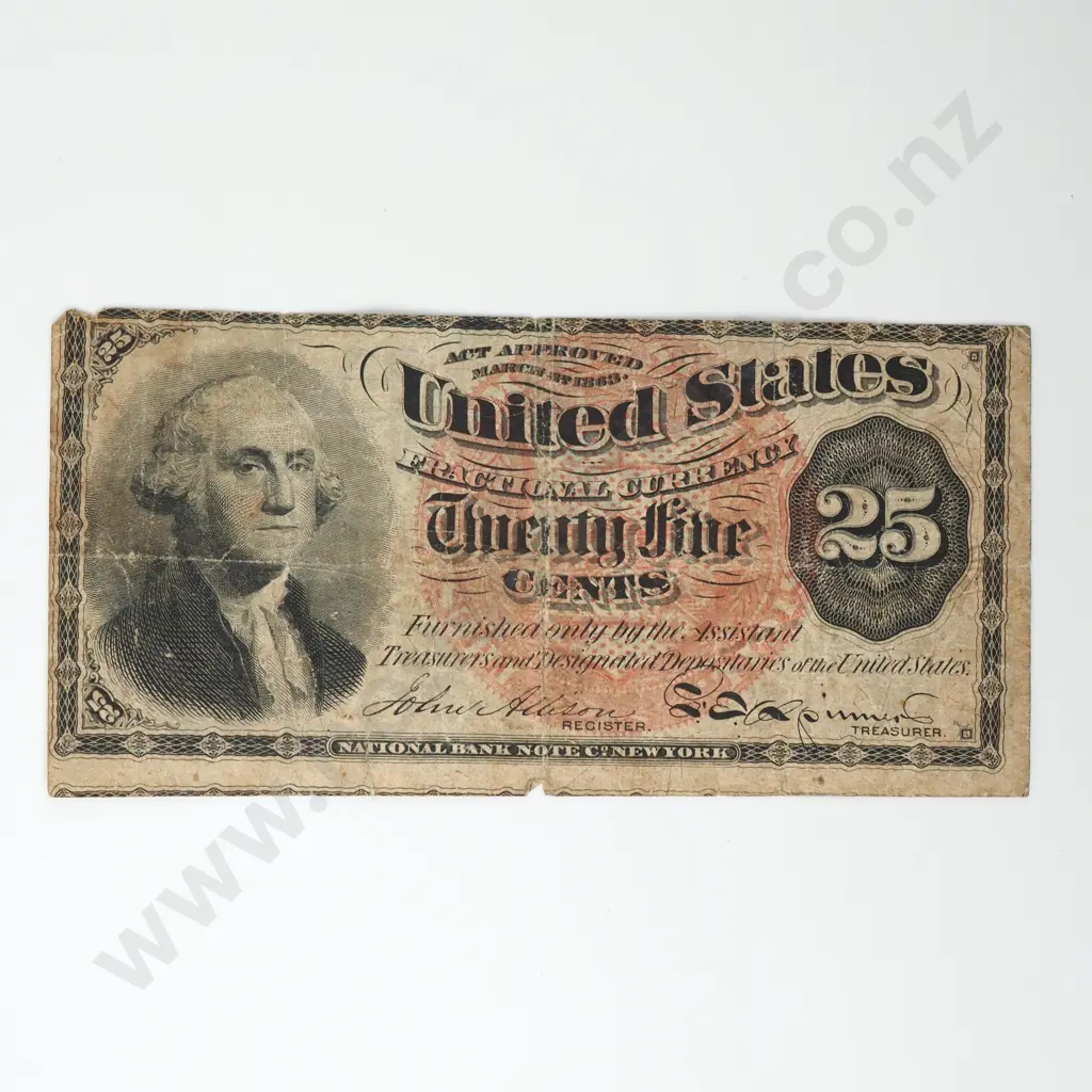 UNITED STATES 25 cents, 1863, VG Image 1++