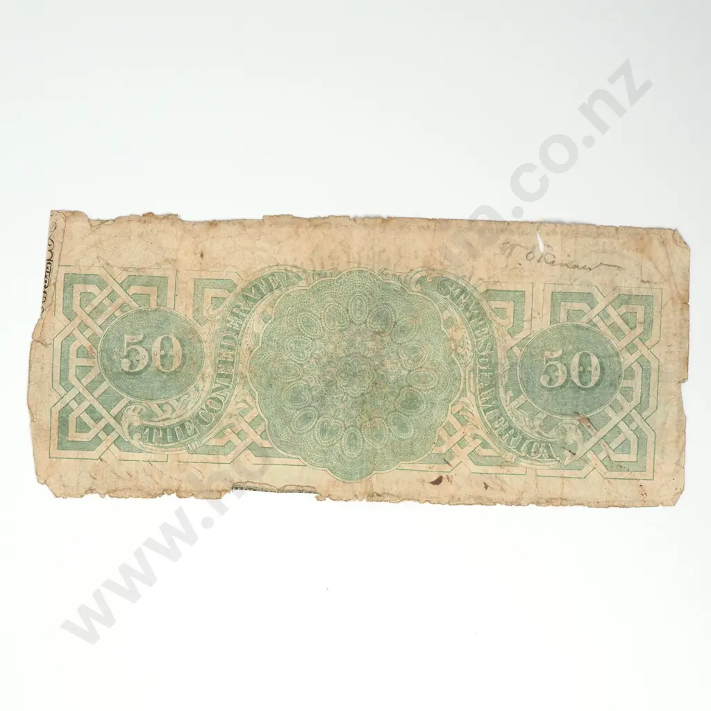 UNITED STATES The Confederate States of America 50 dollars, Richmond 1863, G Image 1++