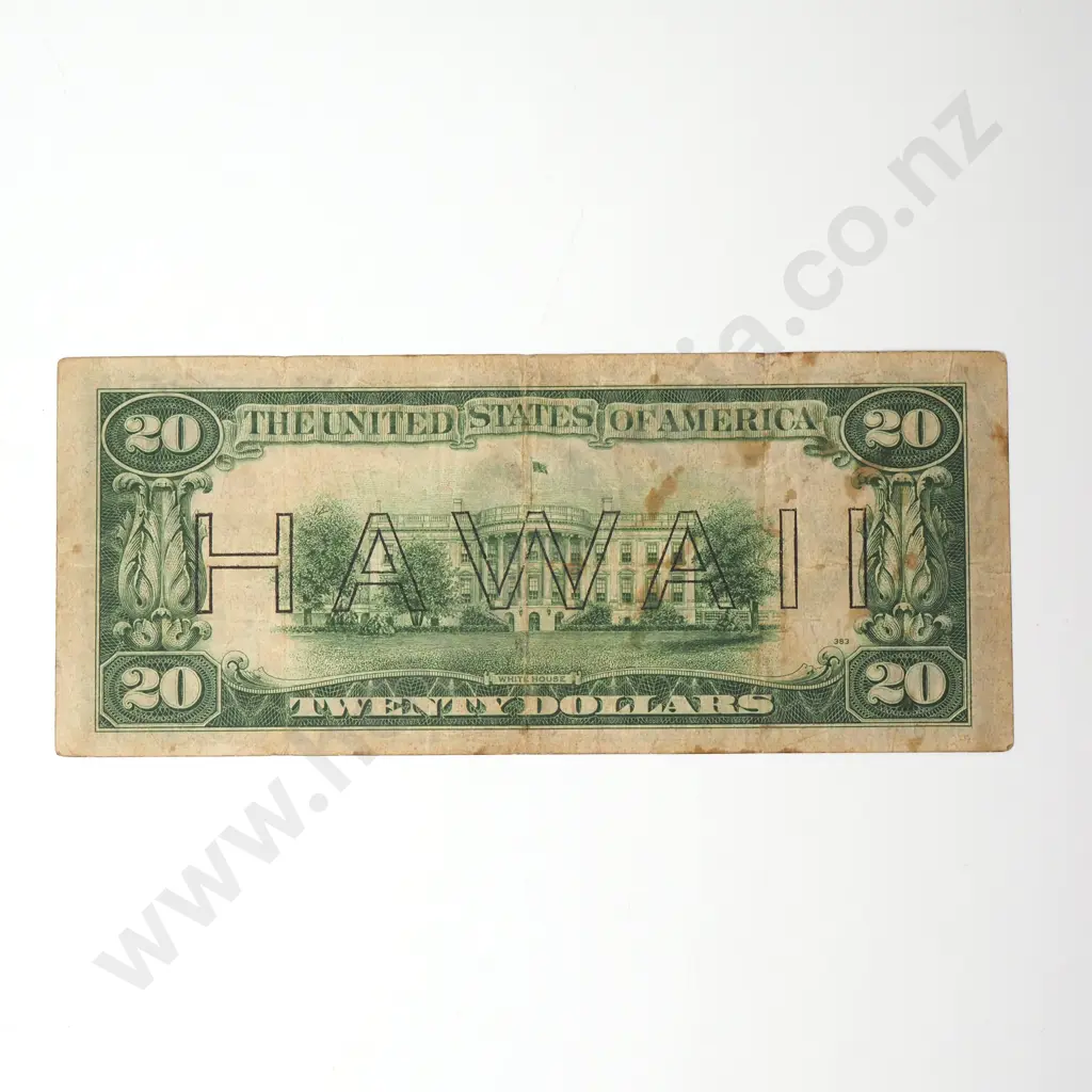USA WW2 Hawaii overprint 20 dollars Image 1++