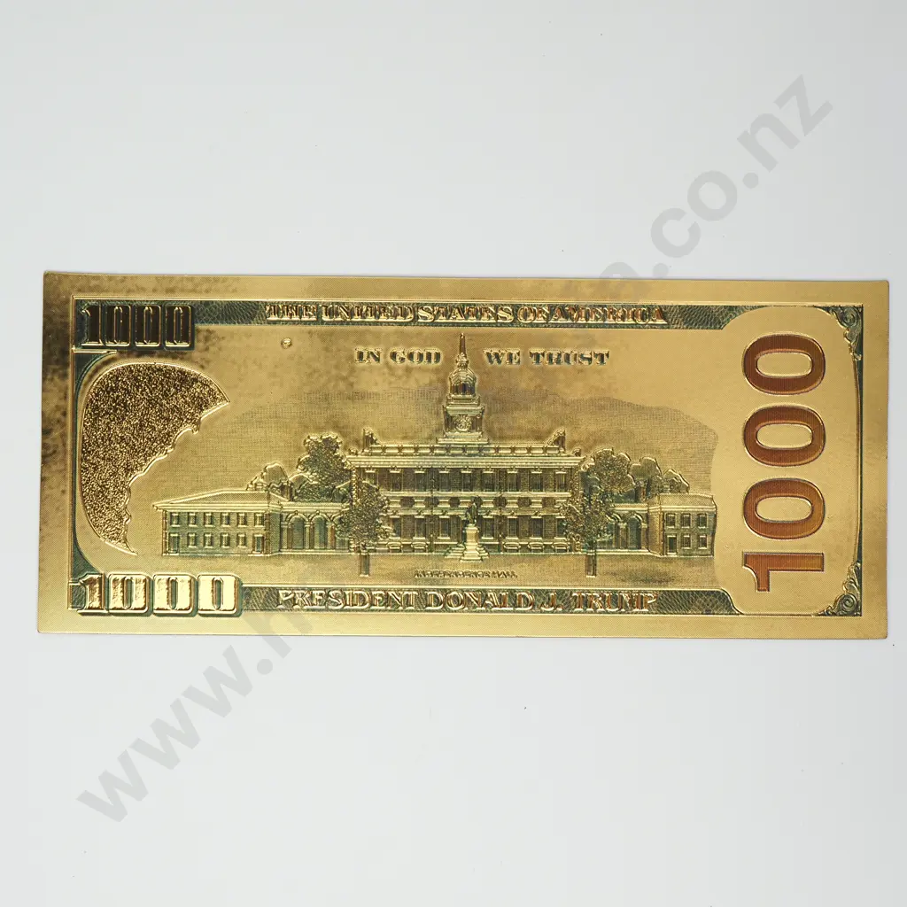Fantasy 1000 Trump Banknote - Gold Foil Back Image 1++