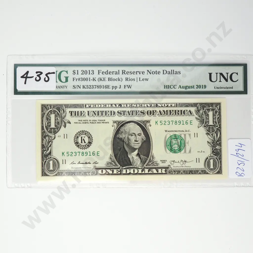 PCGS Slabbed - United States of America 2013 One Dollar Image 1++