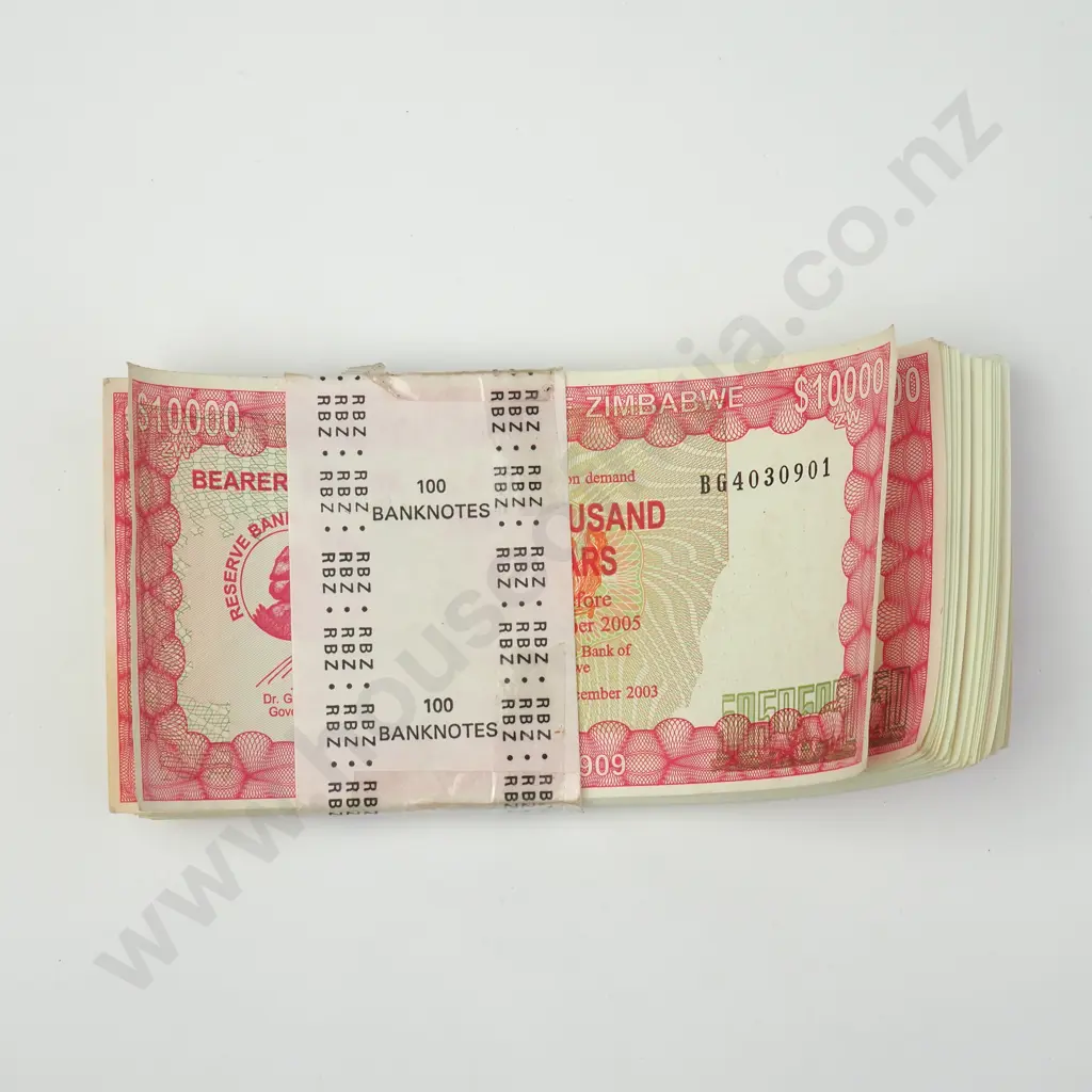 ZIMBABWE Mostly consecutively numbered 87x $10,000 notes, 2003, A.UNC-UNC Image 1++