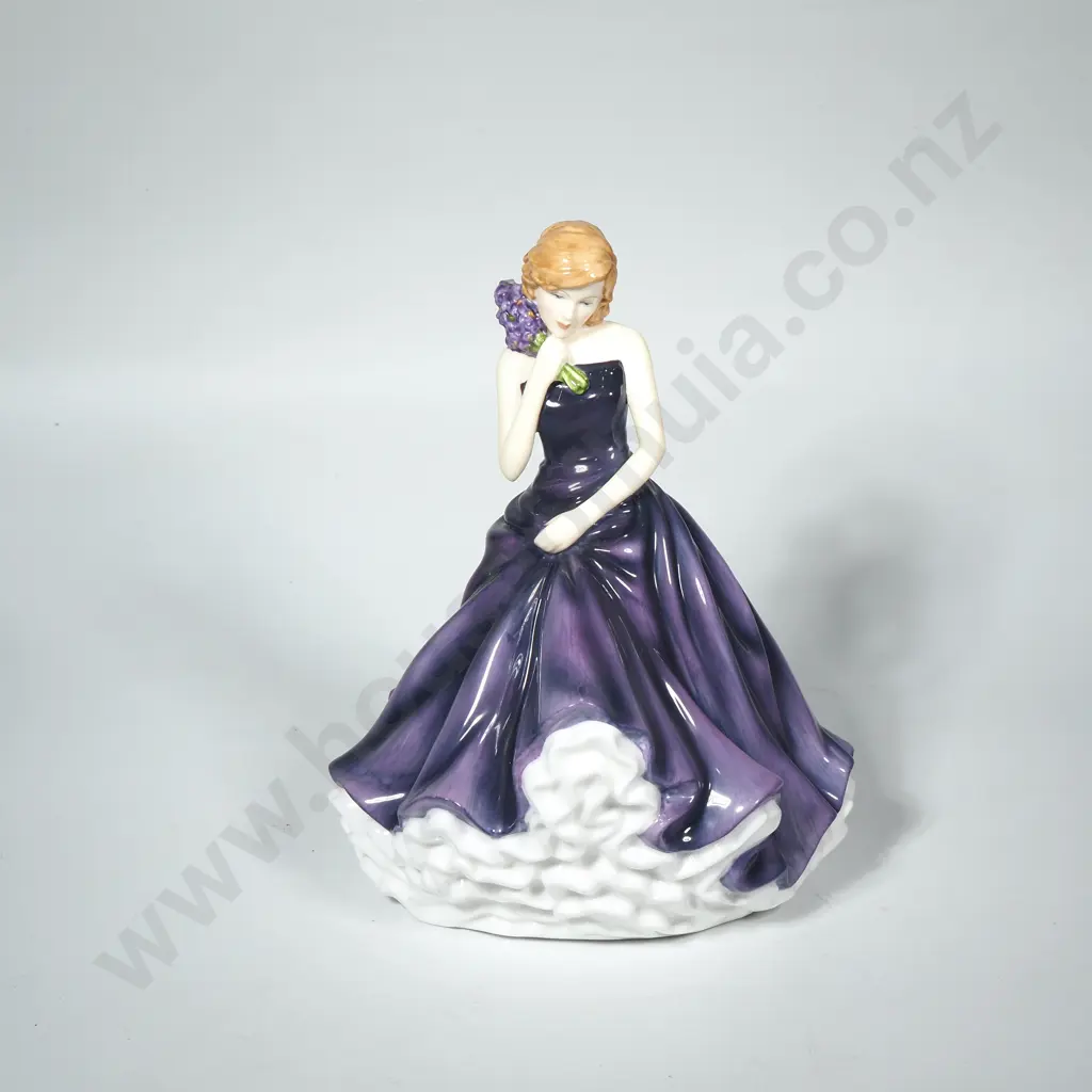 Royal Doulton Bone China Figure - 'July Larkspur, Purity of Heart'. Image 1++
