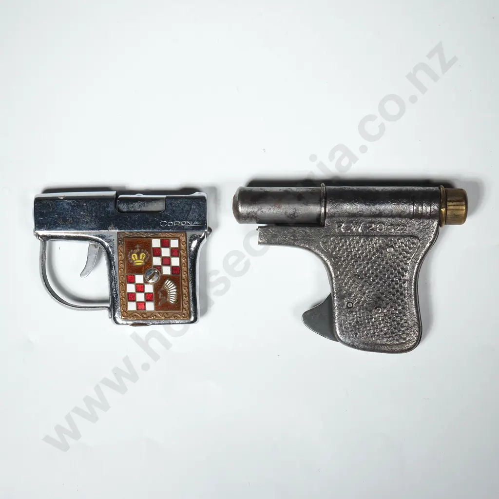 Two Gun-shaped Cigarette Lighters - Corona, Made in Japan Image 1++