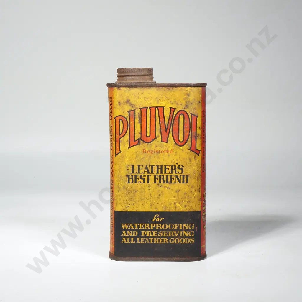 Vintage Pluvol 1/2 Pint leather Waterproofing & Preserving Tin Image 1++