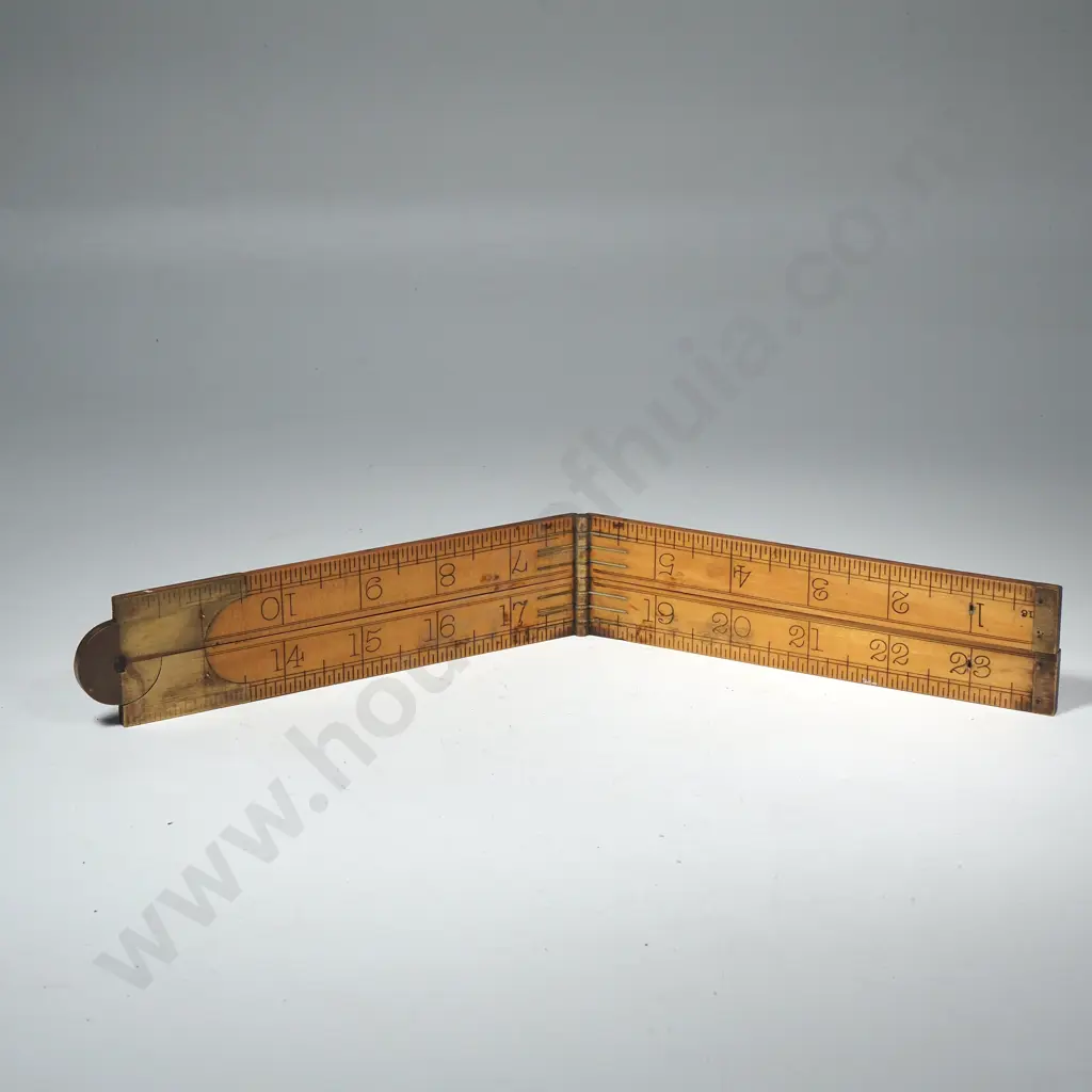 Vintage Hockley Abbey Boxwood & Brass   24" Folding Ruler made by Rabone & Sons, No 1380 Image 1++