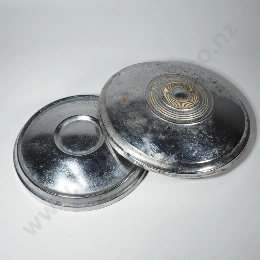 Two Vintage Wheel Hub Caps Image 1++