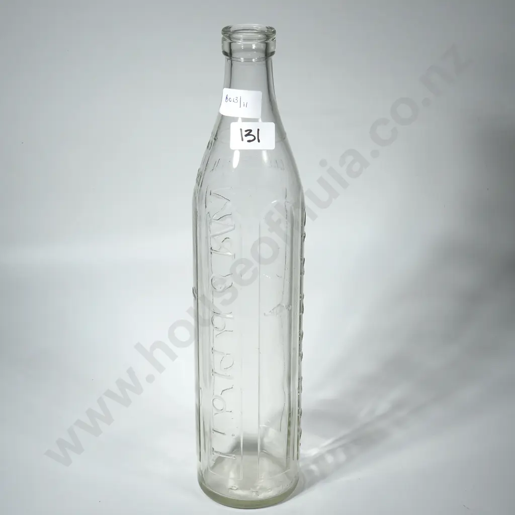 Mobiloil Embossed Imperial Quart Glass Oil Bottle Image 1++