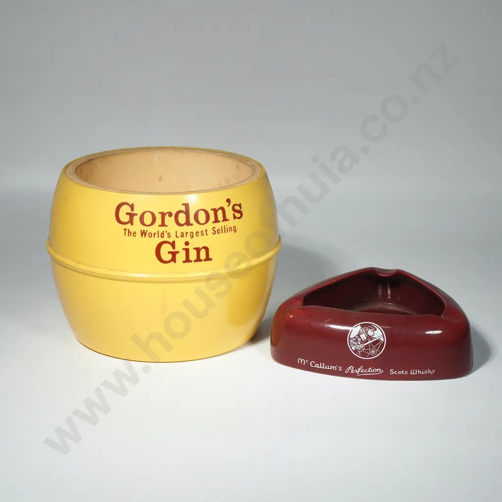 Gordon's Gin Ice Bucket (Minus Lid) & A Porcelain McCallums Ashtray  Image 1++