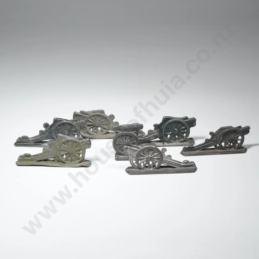 Vintage Lead Collection of Cannon Statues Image 1++