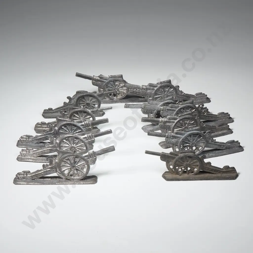Vintage Lead Collection of Cannon Statues Image 1++