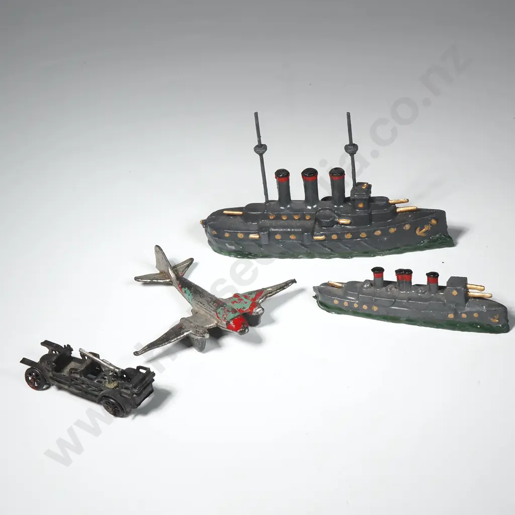 Vintage Lead Toys - Ships, Car & Plane Image 1++