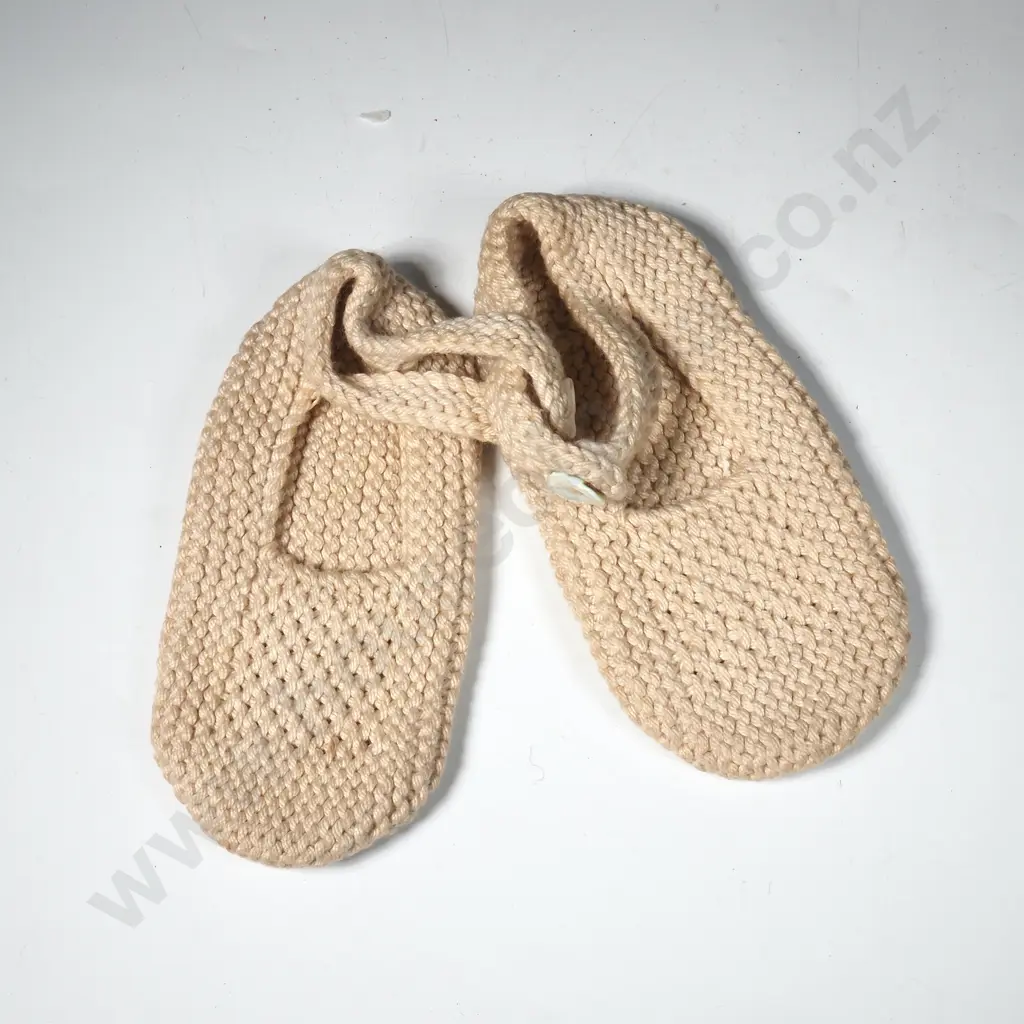 Pair of Vintage Crocheted Baby Shoes  Image 1++