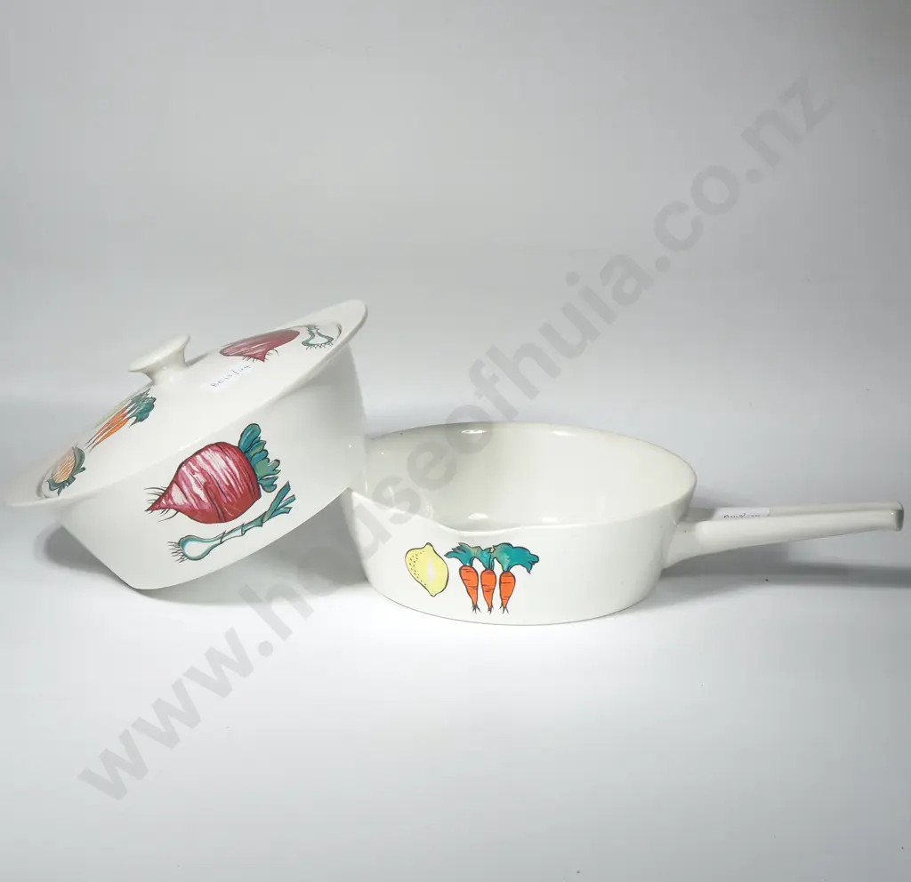 Mid Century Villeroy & Boch Primabella Vegetable Serving Dish & Matching Bowl w Handle Image 1++