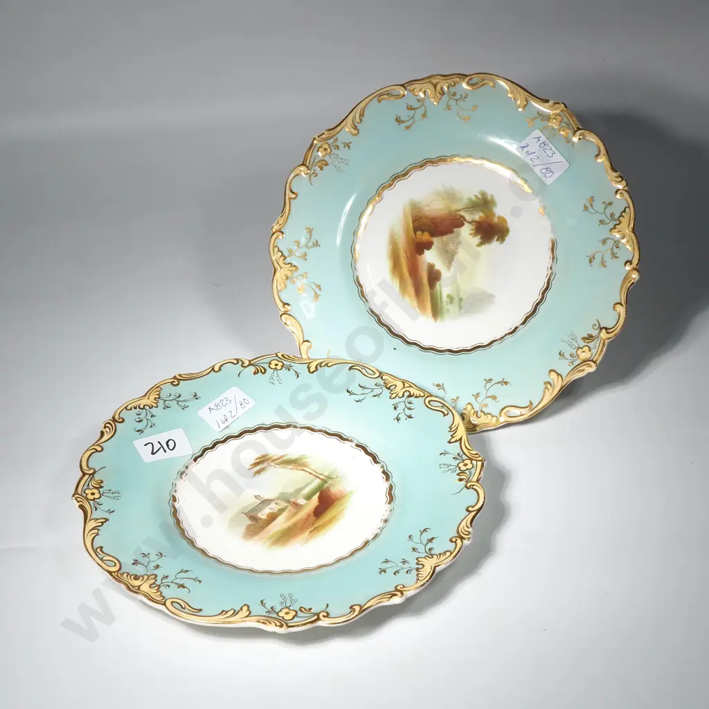 Mid 19th Century English Bone China Hand painted Cabinet Plates a/f Image 1++