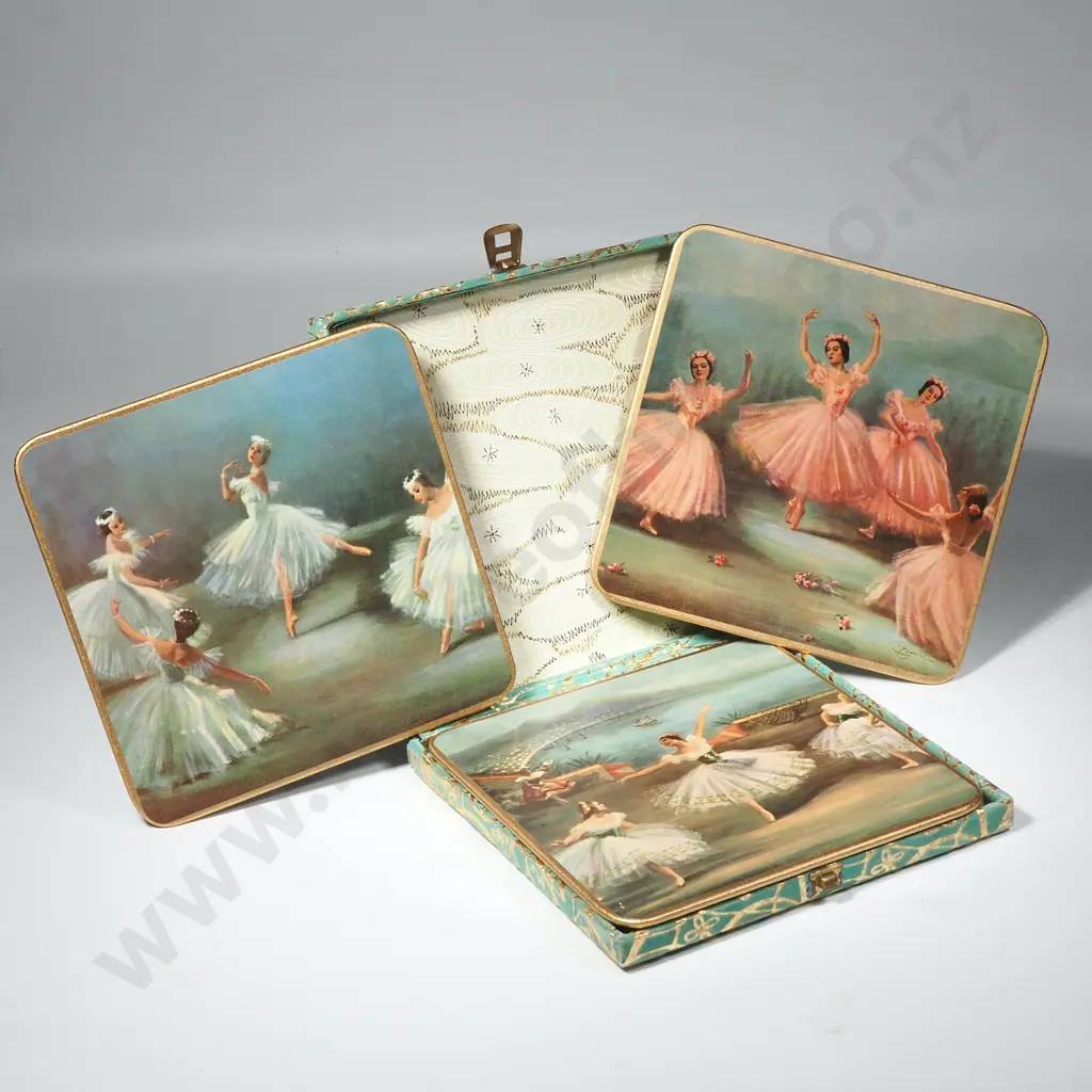 Vintage 'WIN - EL- WARE', Boxed Coaster Set - Ballet themes Image 1++
