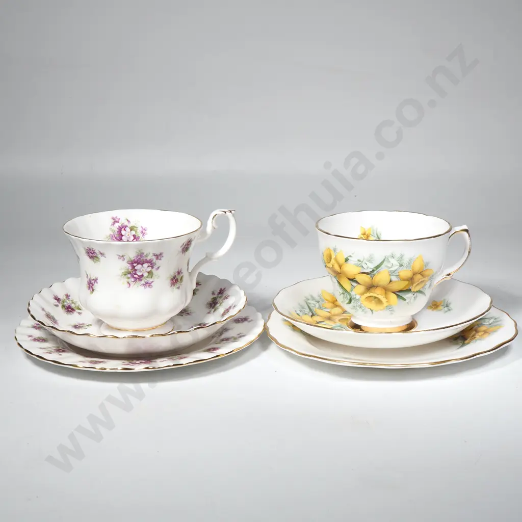 2 x English Fine Bone China Trios Image 1++