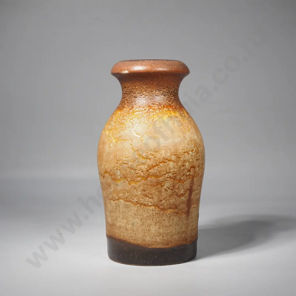 Brown & Yellow Textured Vase, Possibly West German Pottery Manufacturer Scheurich Image 1++