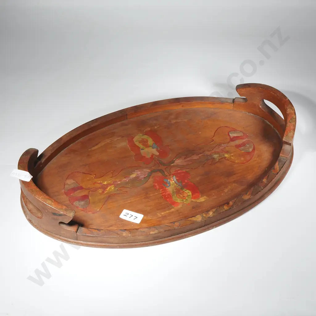 Antique Arts & Crafts Style Wooden Tray Image 1++