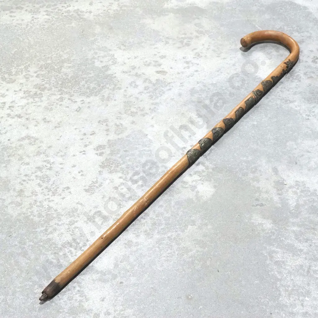 Vintage Alpine Walking Cane w Souvenir Badges Image 1++