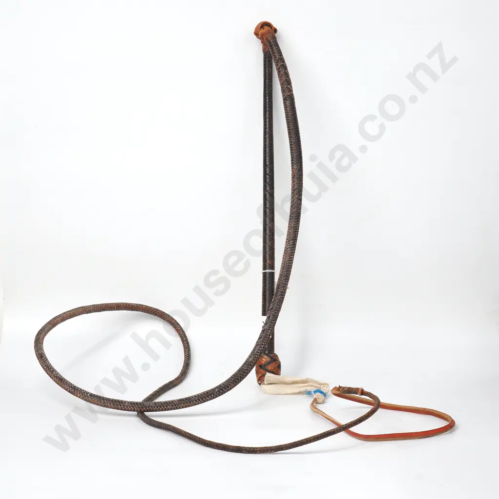 Vintage Leather Plaited Bull Whip. Length Approx 3000m  Image 1++