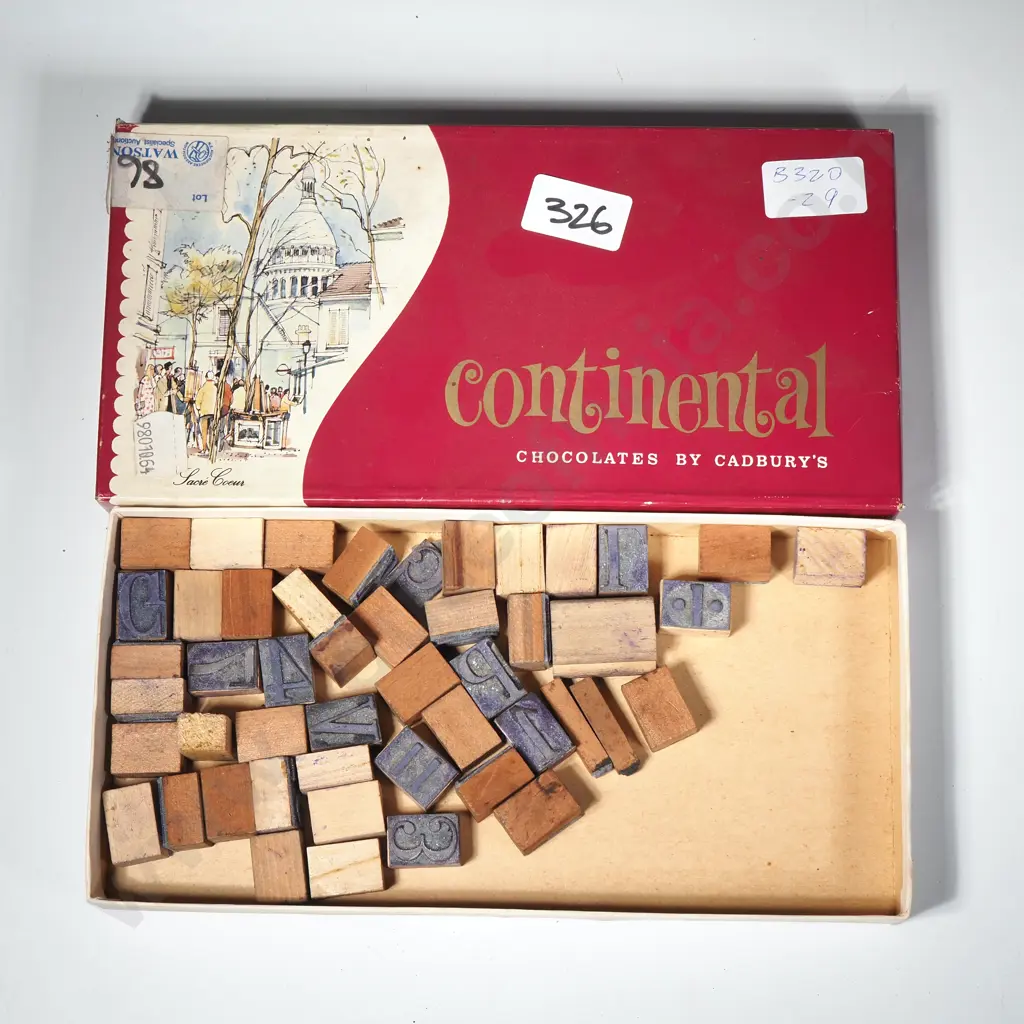 Box of Wooden Stamps- Letters and Numerals Image 1++