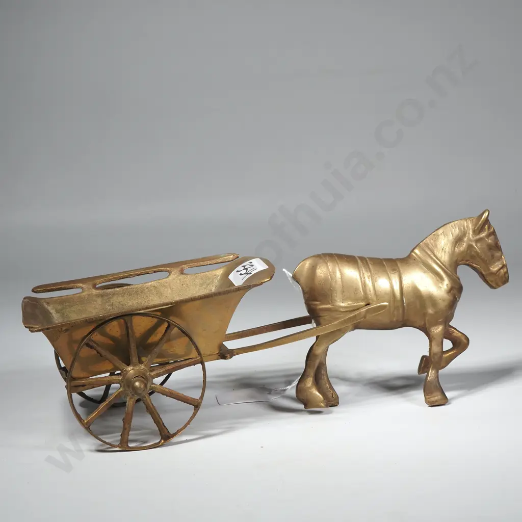Brass Horse & Cart Ornament Image 1++
