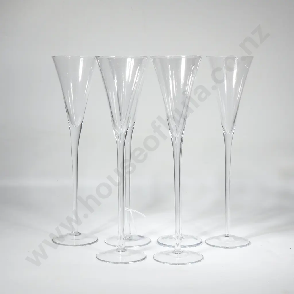 Set Of Six Long Stemmed Champagne Glasses  Image 1++