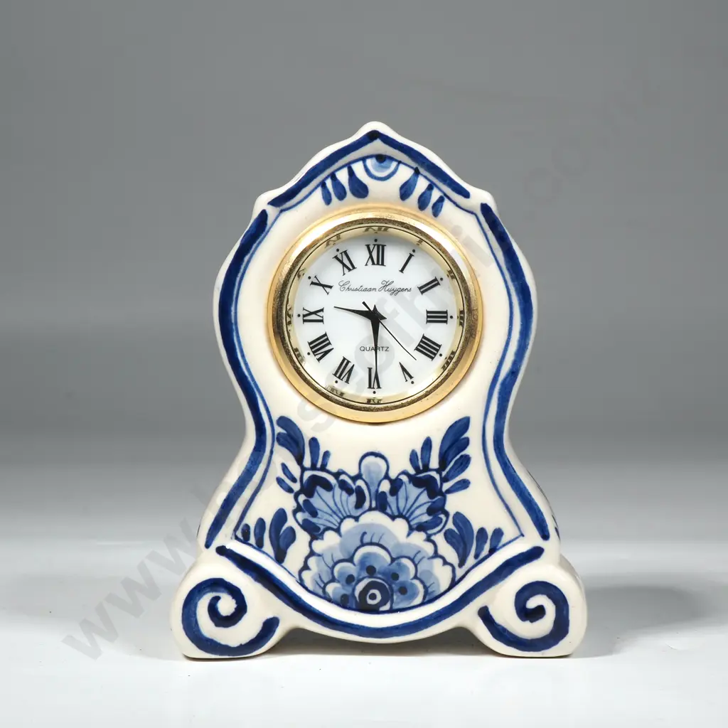 Delft's Blauw Pottery 'Christian Huygens' Miniature Clock Image 1++