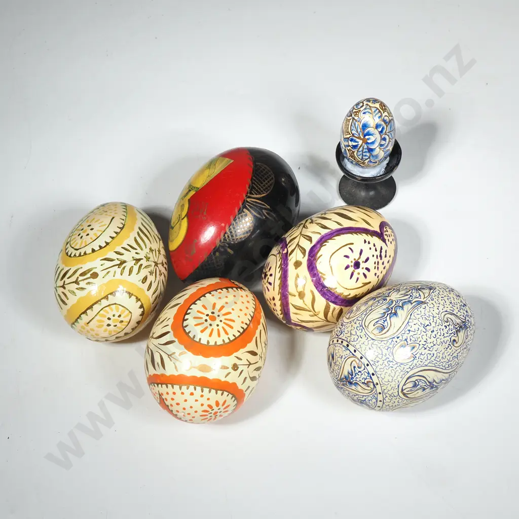 Vintage Russian & Ukraine Pysanky Decorated Eggs x 6 Image 1++