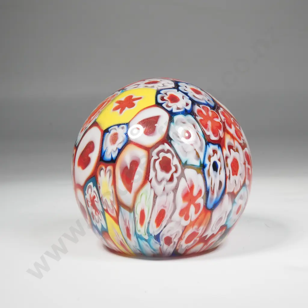 Vintage Millefiori Cane Glass Paperweight Image 1++