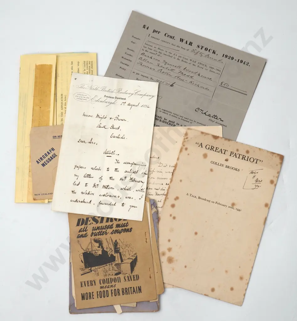 New Zealand War Documents & Correspondence Image 1++