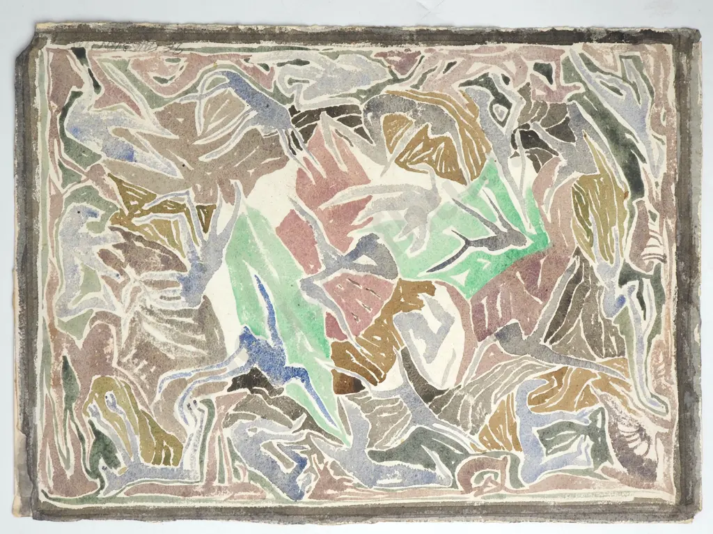 Geoff Fairburn - Untitled Abstract , Watercolour Image 1++