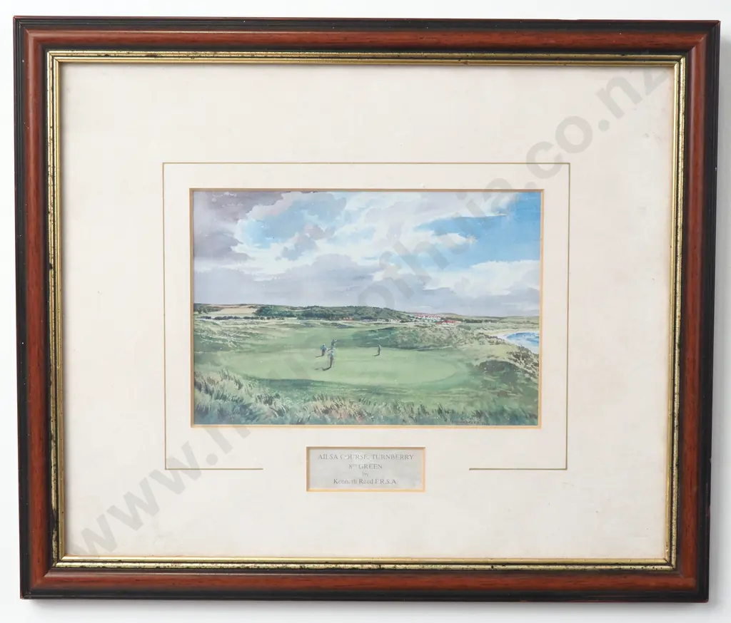 Pair Of Golfing Prints By Kenneth Reed  "Wentworth Club" & Ailsa Course Turnberry 8th Green. Image 1++