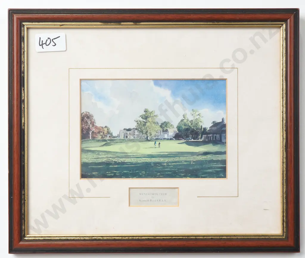 Pair Of Golfing Prints By Kenneth Reed  "Wentworth Club" & Ailsa Course Turnberry 8th Green. Image 1++