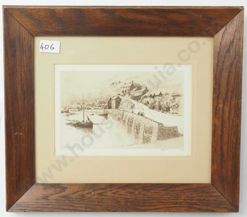 Edgar James Mayberry - Lynmouth Harbour, Etching Image 1++