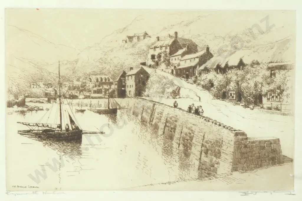 Edgar James Mayberry - Lynmouth Harbour, Etching Image 1++